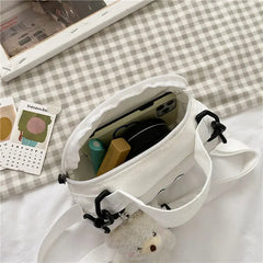 Canvas Girls Cartoon Print Cross Bag Small Handbags