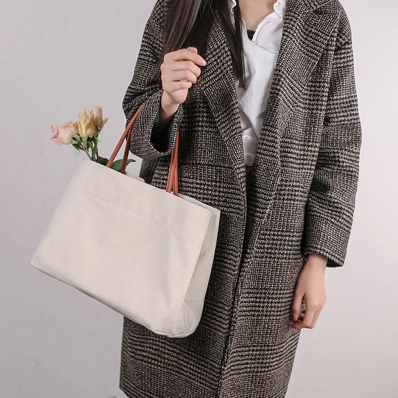 Canvas Large Shoulder Bag Women Casual Tote Ladies Storage Bag