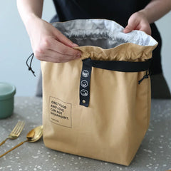Canvas Lunch Bag Bento Box Handbag Picnic Dinner Container