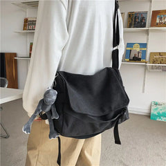 Canvas Messenger Bag Large Capacity Shoulder Bag for Men & Women