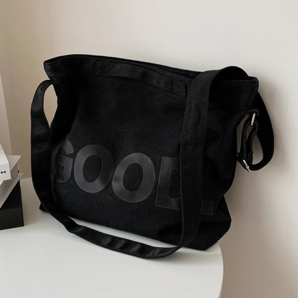 Canvas Messenger Bag Large Capacity Crossbody Soft Portable