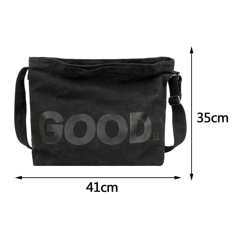 Canvas Messenger Bag Large Capacity Crossbody Soft Portable