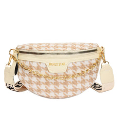 One Shoulder Waist Bag for Women Chain Crossbody Handbags Fanny Pack