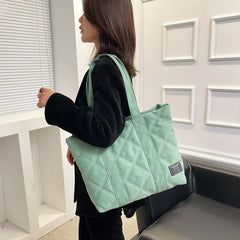 Canvas Shopper Shoulder Bag For Women Soft Cotton Shopping Totes Bag
