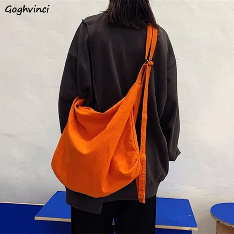 Canvas Shoulder Bags Large Capacity Crossbody-bag