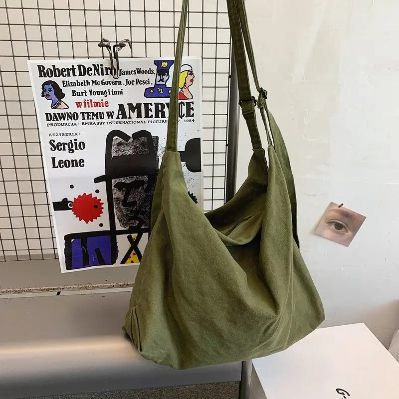Canvas Shoulder Bags Large Capacity Crossbody-bag