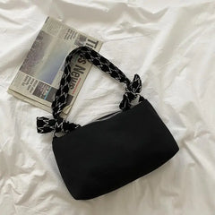 Canvas Shoulder Bags Women Letter Printed Casual Mini Bag Underarm Handbags