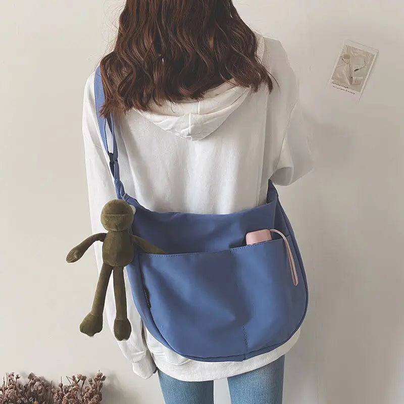 Canvas Shoulder Bags Women Solid Cross Body Large Capacity