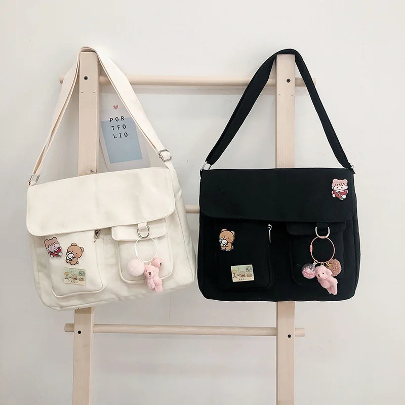 Large Capacity Canvas Shoulder Bag for Women & Men