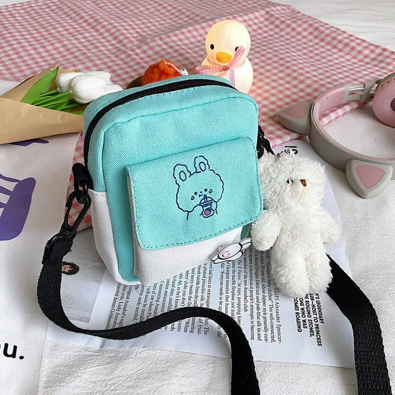 Canvas Small Shoulder Crossbody Bag for Women