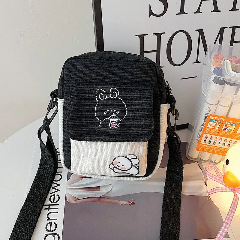 Canvas Small Shoulder Crossbody Bag for Women