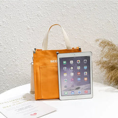 Women Canvas Tote Shoulder Bag Large Capacity Solid Print Handbag