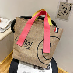 Canvas Tote Bags Handbags for Woman Cotton and Linen Printed Casual Shopping Bag