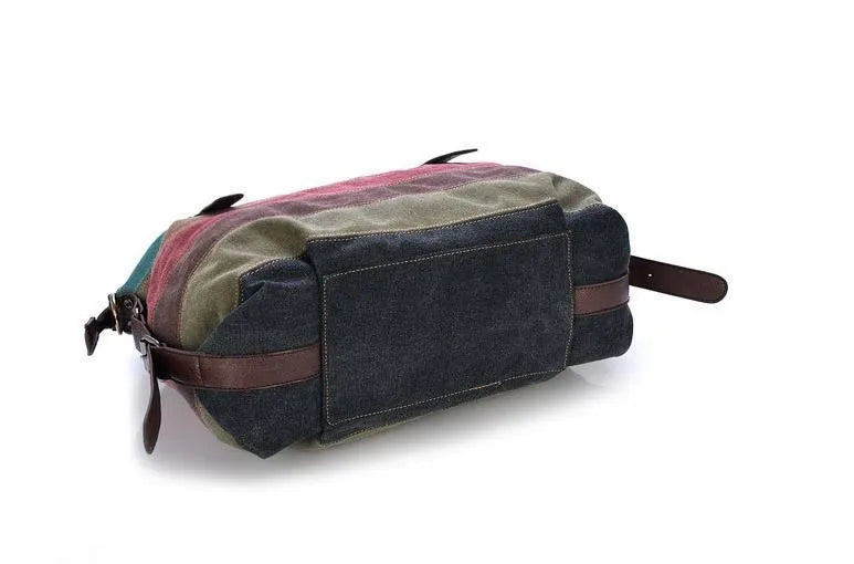 Canvas Striped Womens Handbag Rainbow Shoulder Bag