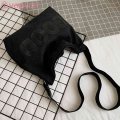 Canvas Underarm Bag Large Capacity Letter Printed Ladies Handbags