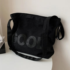 Canvas Underarm Bag Large Capacity Letter Printed Ladies Handbags