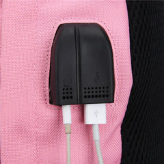 Canvas USB Chargeable School Bags For Girls Teenagers Backpack Bookbags