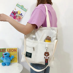 Canvas Shoulder Bag Large Capacity Folding Tote Bag