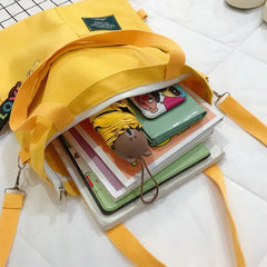 Canvas Shoulder Bag Large Capacity Folding Tote Bag