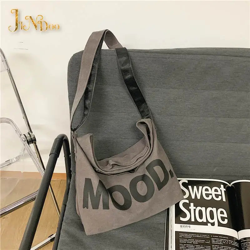 Canvas Women Messenger Bag Vintage Shoulder Satchels Harajuku Hip Hop