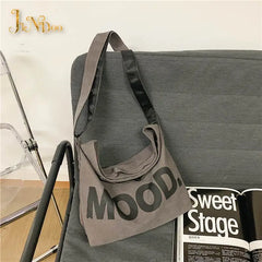 Canvas Women Messenger Bag Vintage Shoulder Satchels Harajuku Hip Hop