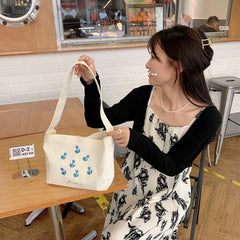 Canvas Women Shoulder Bag Tote Shopper Bag Small Bookbag Japanese Handbags