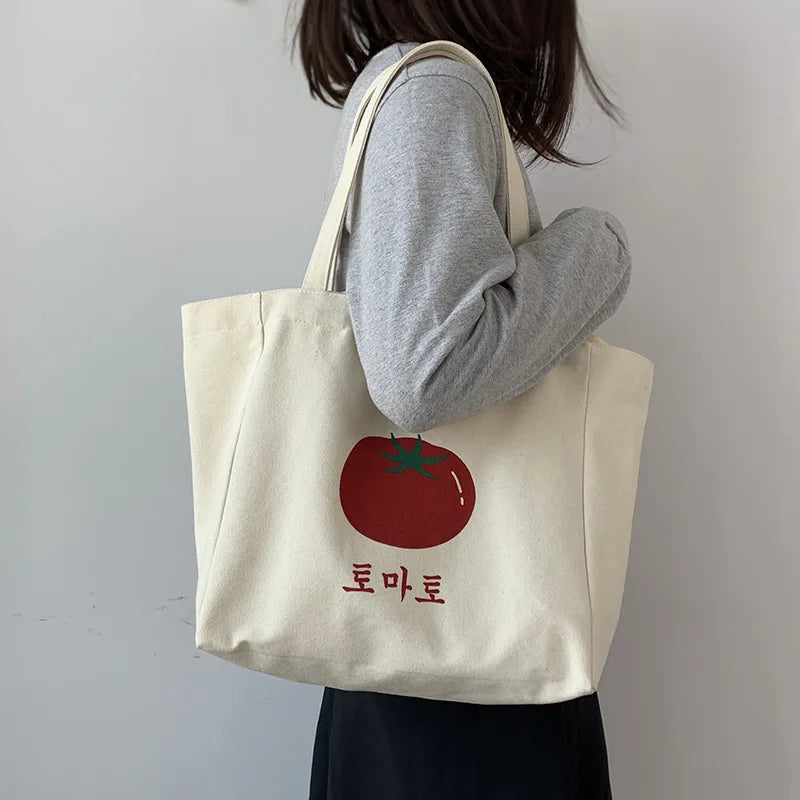 Canvas Women Shoulder Bag Japanese Female Tote Shopper Bags