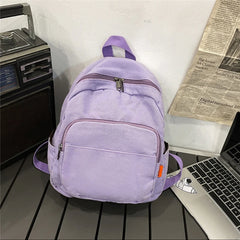 Canvas Mini Backpack Vintage Feminina School Bagpack Zipper Solid Girl