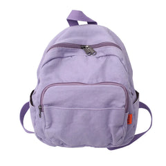 Canvas Mini Backpack Vintage Feminina School Bagpack Zipper Solid Girl