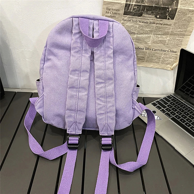 Canvas Small Backpack Vintage School Mini Backpack