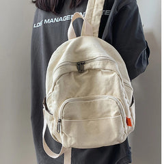 Canvas Small Backpack Vintage School Mini Backpack