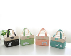 Canvas Lunch Box Insulation Bag Outdoor Picnic Carry-on Storage Work School