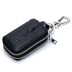 Leather Key Case for Men and Women, Large-capacity Double-layer Key Storage Bag