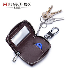 Leather Car Key Case Holder Waist Hanging Keychain Multifunction Bag