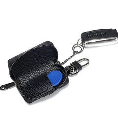 Mini Leather Key Holder with Zipper Closure