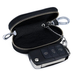 Leather Car Key Case Top Layer Cowhide Key Pouch Holder