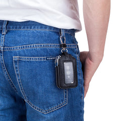 Leather Car Key Holder Double Zipper Square Key Case Men Women