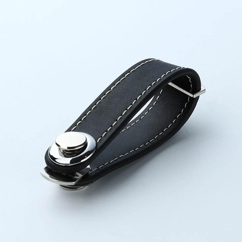 Leather Car Key Pouch Bag Wallet Holder Chain Smart Keychain