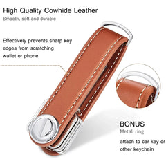 Leather Car Key Pouch Bag Organizer Key Case Cover