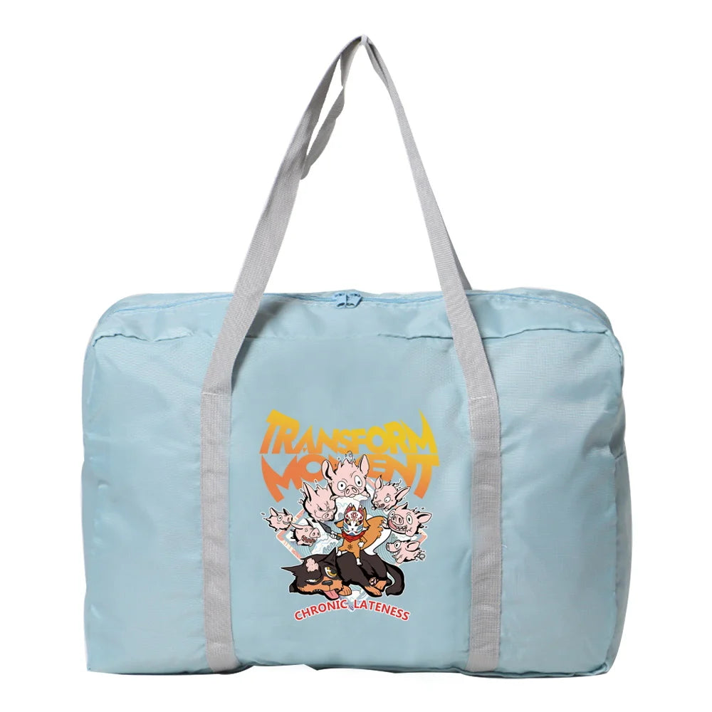 Anime Printed Travel Duffle Bag Organizer