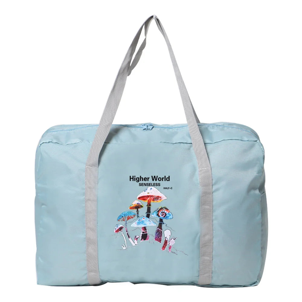 Foldable Grocery Organizer Mushroom Duffle Handbag
