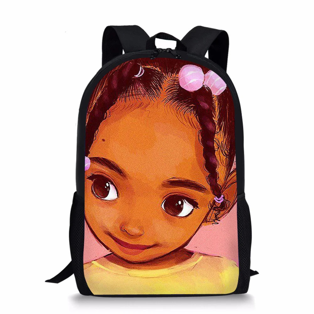 African Girl Pattern School Bag Kids Personalized Rucksack