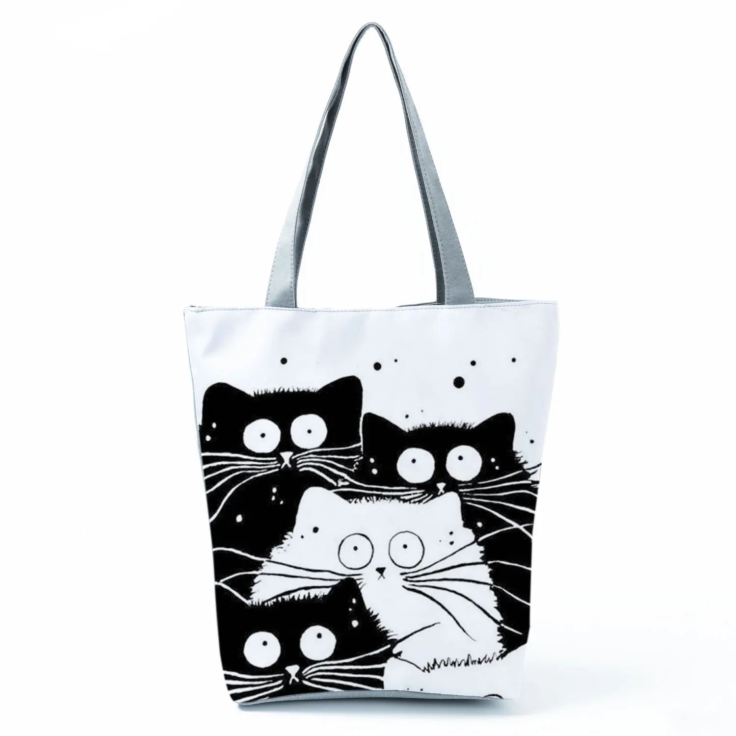 Cartoon Animal Print Handbag Cat Family Shoulder Bag Ladies Tote Bag