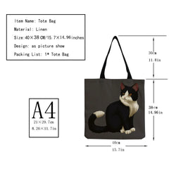 Cartoon Animal Printed Cat Female Shopping Bag Women Shoulder Bag