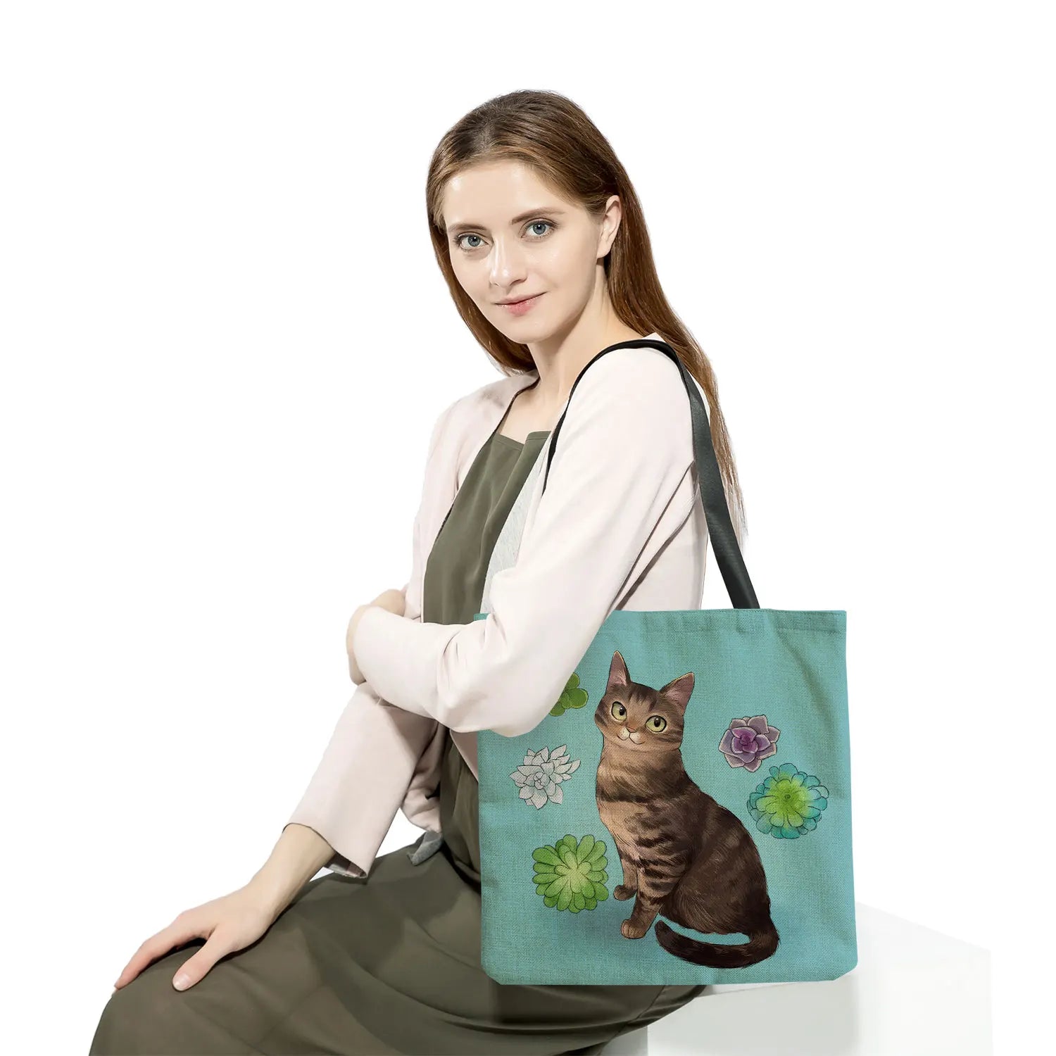 Cartoon Animal Printed Cat Female Shopping Bag Women Shoulder Bag