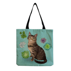 Cartoon Animal Printed Cat Female Shopping Bag Women Shoulder Bag