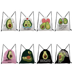 Avocado Fruit Printed High Shoes Bags Travel Backpacks for Students