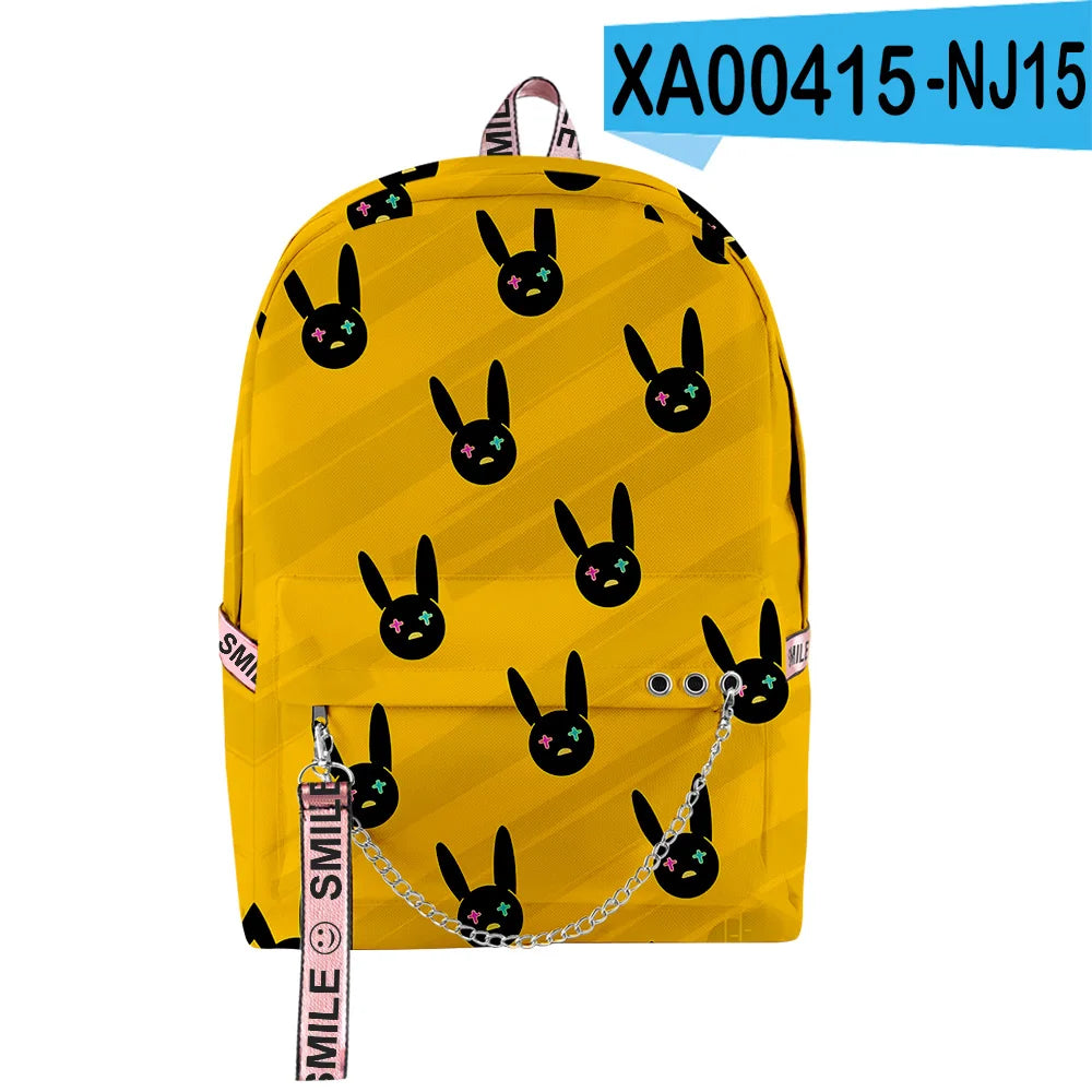 Cartoon Bad Bunny Waterproof Laptop Backpack
