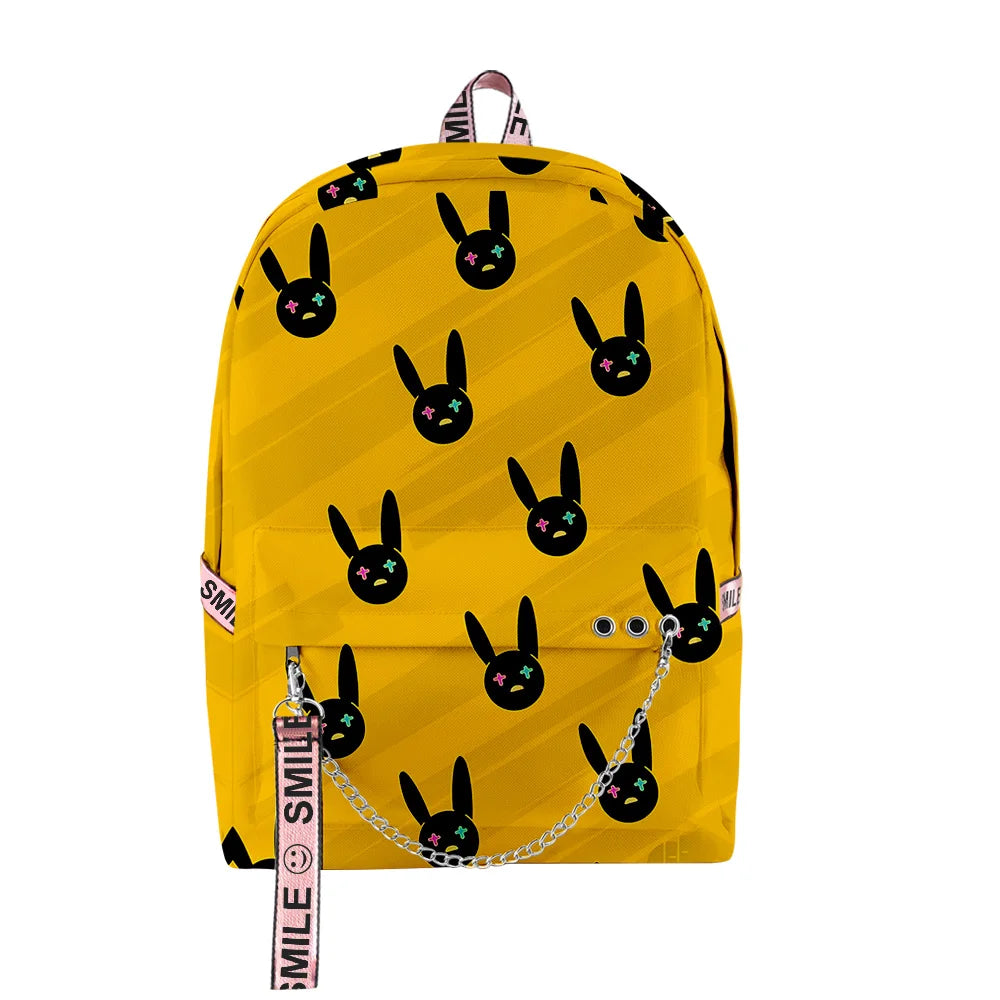 Cartoon Bad Bunny Waterproof Laptop Backpack