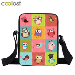 Cartoon Bird Owl Small Shoulder Bag Women Handbag Teenager Girls Messenger Bags